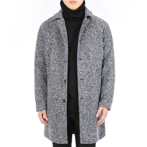 Wool Tweed Single CoatGray